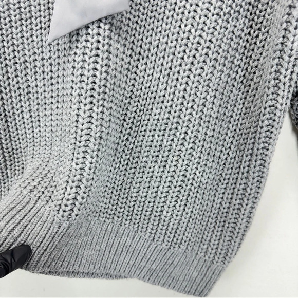 Torrid Women Pullover Cable Knit Tie Back Sweater Grey Plus Size 3 Stretchy Crew - Picture 7 of 8